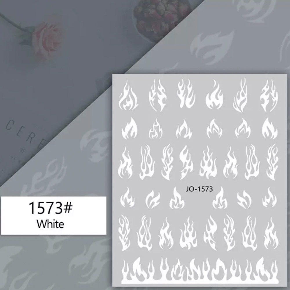 Neglestickers flammer hvite