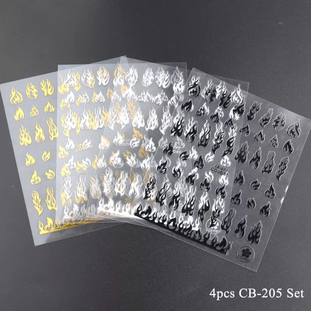 Neglestickers 4 pk flammer