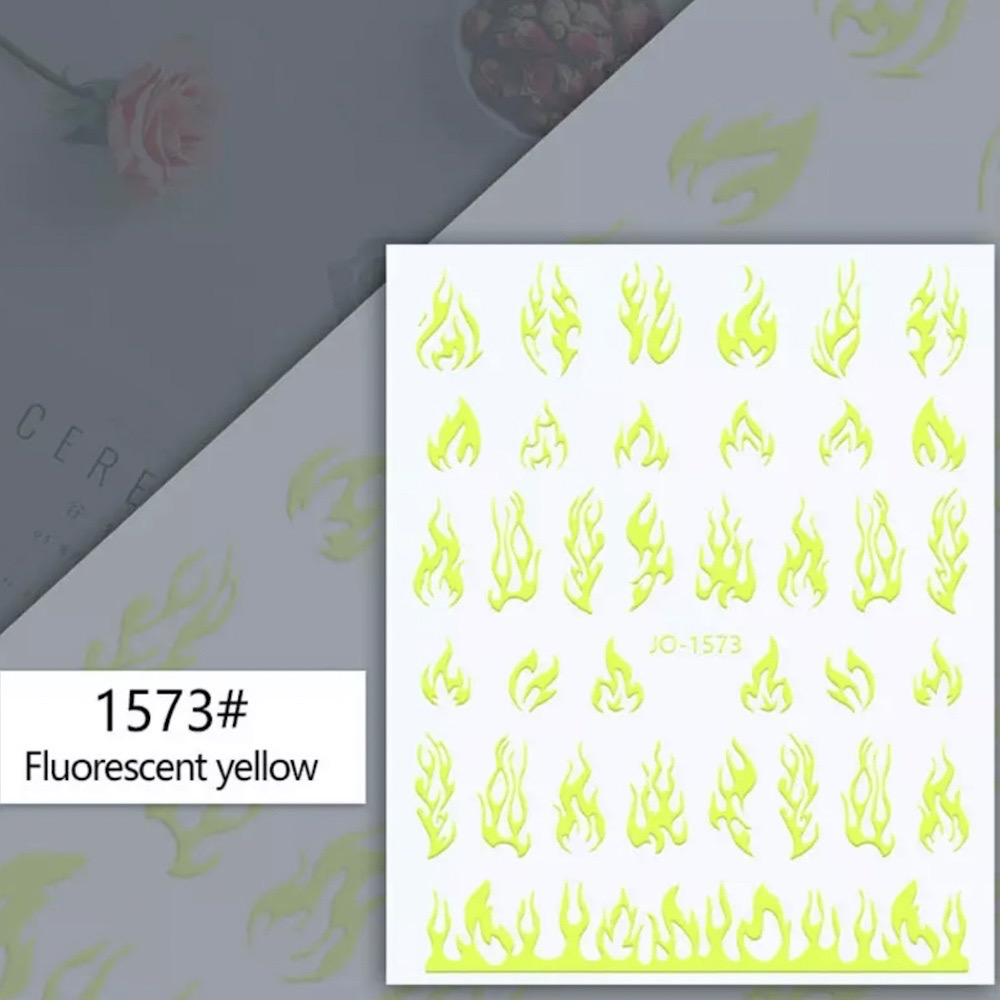 Neglestickers flammer neongul