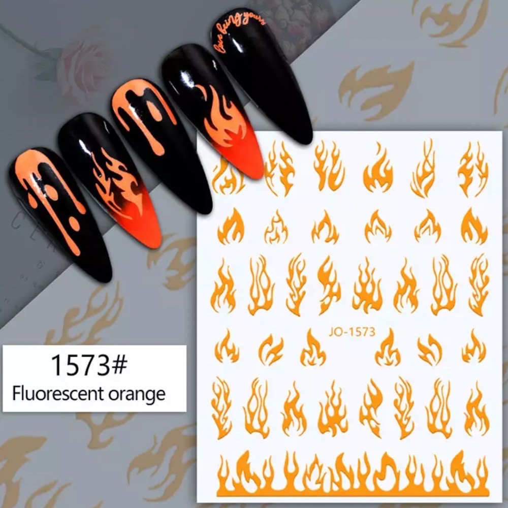 Neglestickers flammer gul/ oransje