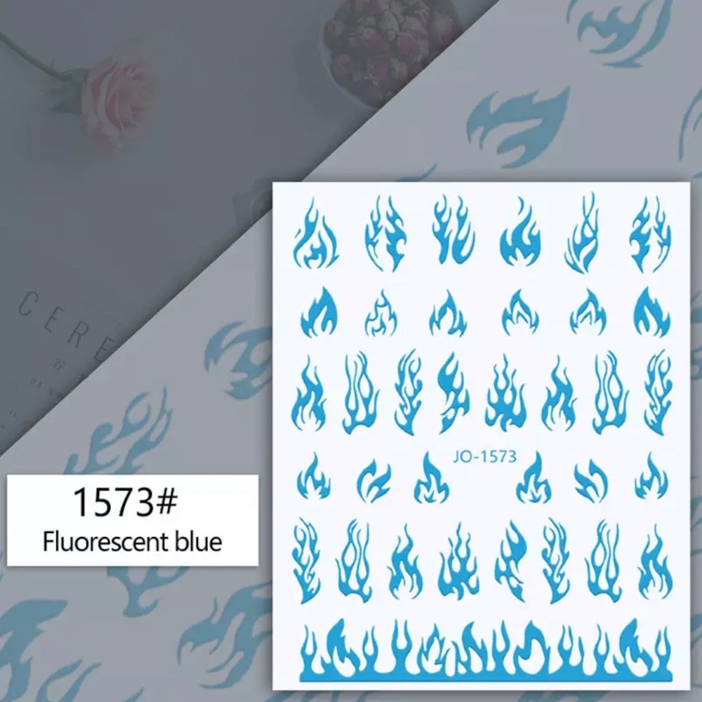 Neglestickers flammer blå
