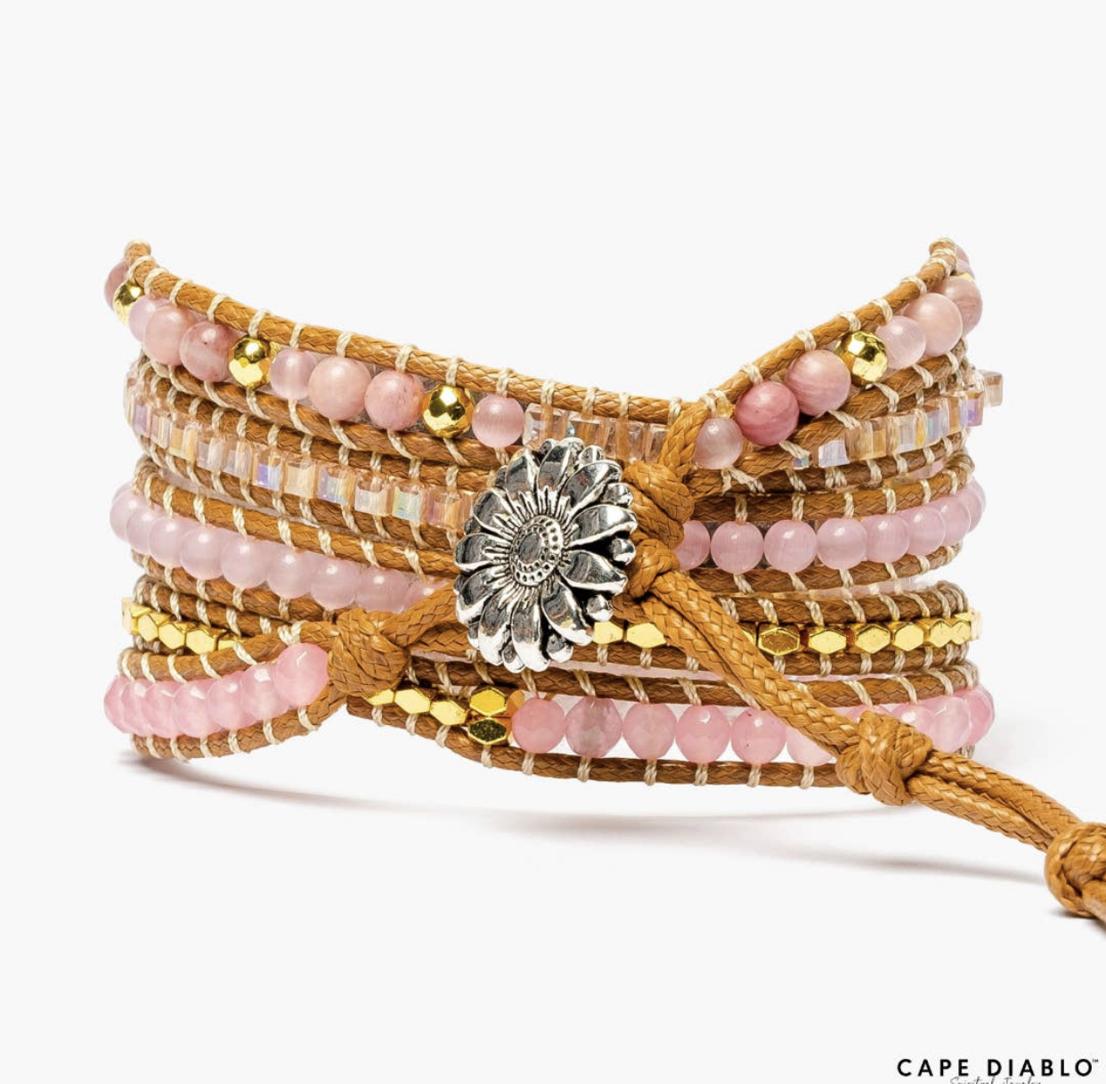 Applewatch klokkereim - Golden RoseQuartz bak