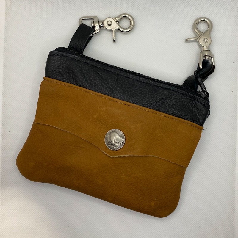 Hofteveske Buffalo svart skinn