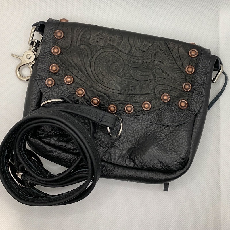 Hofteveske kobberdekor framside med skulderrem