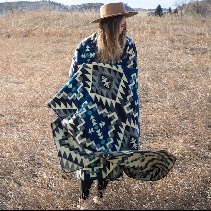 Alpakkapledd Andisk blue Chakana tullet inn framside