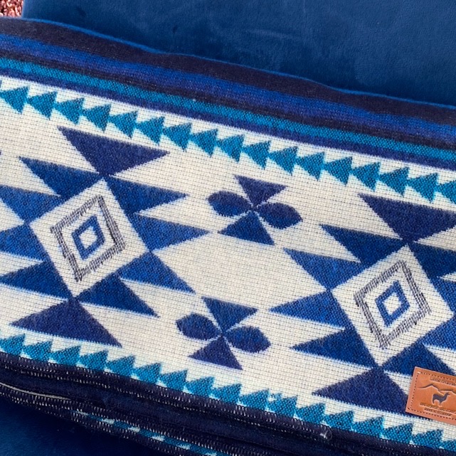 Alpakkapledd - Creamy Blue