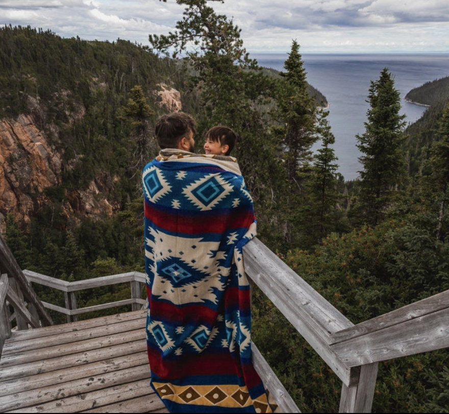 Alpakkapledd Blue Sunset far og sønn