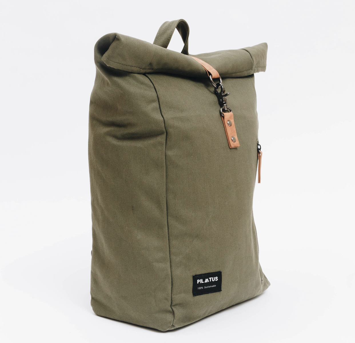 Pilatus ryggsekk grønn front og side