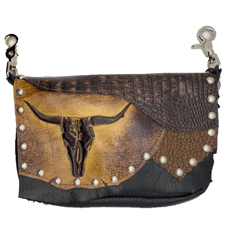 Hofteveske i brunt skinn texas