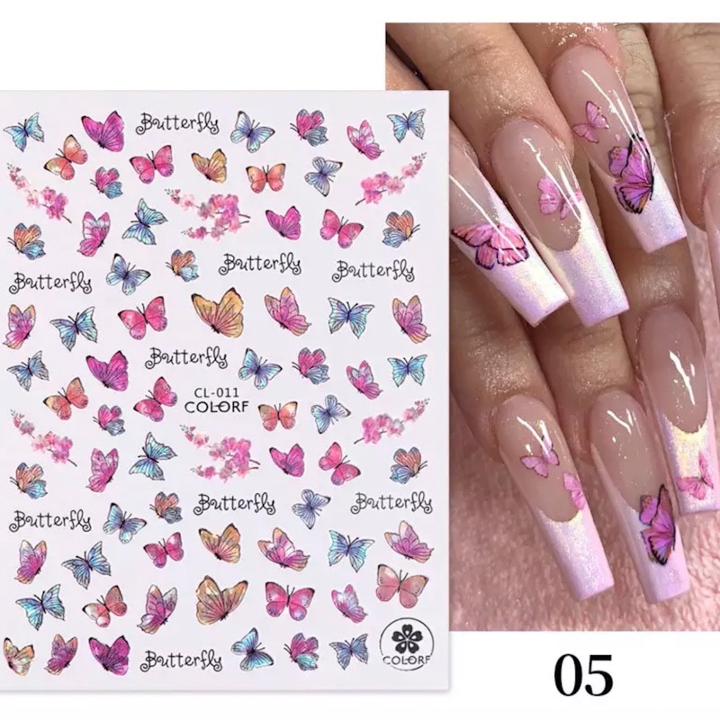 Neglestickers sommerfugler