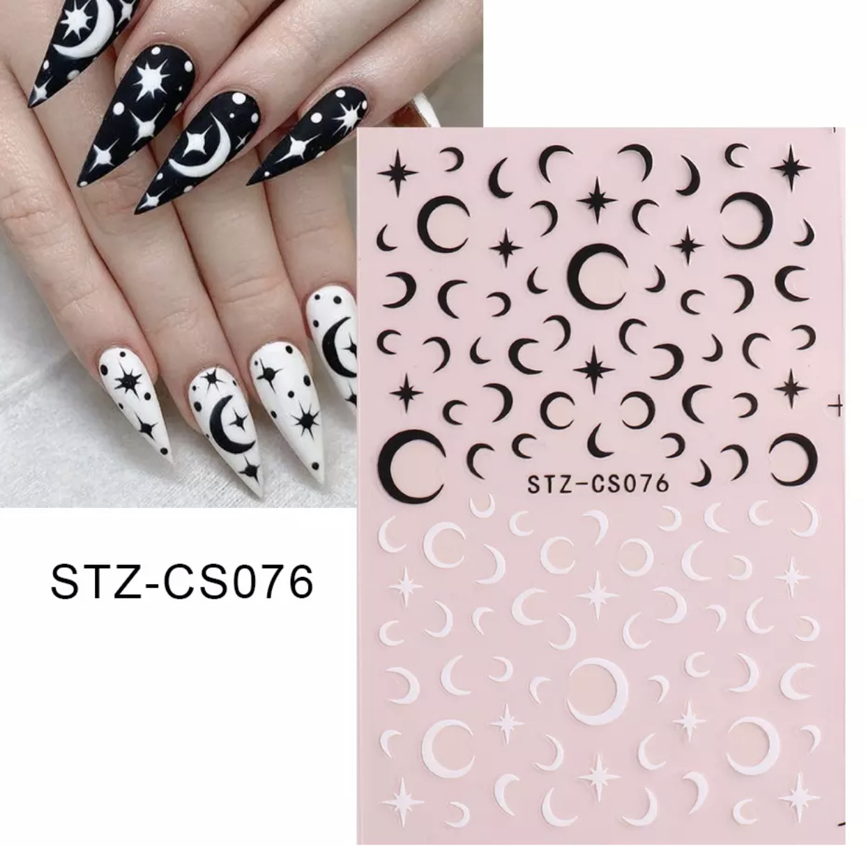 Neglestickers stjerne og måne