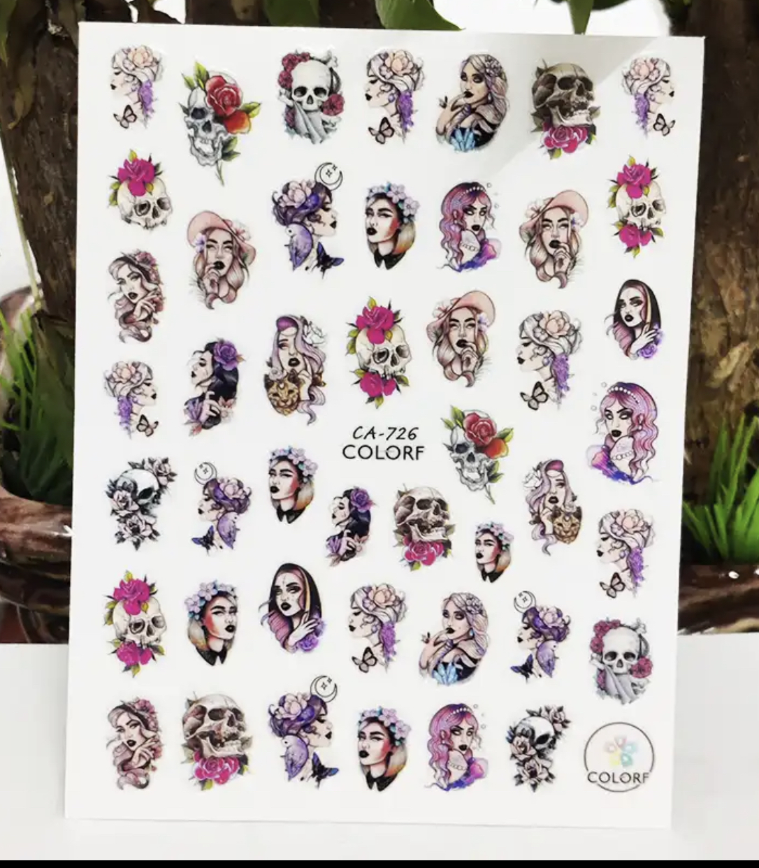 Neglestickers rosa dame