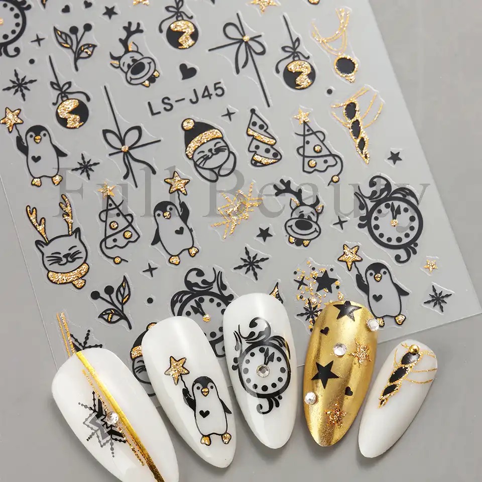 Neglestickers julepingvin