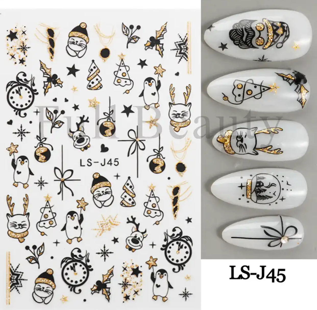 Neglestickers julepingvin