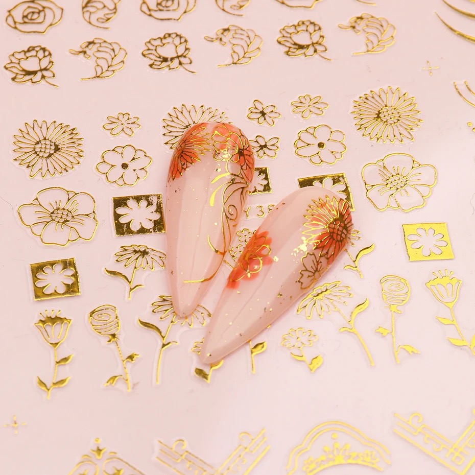 Neglestickers gull løv