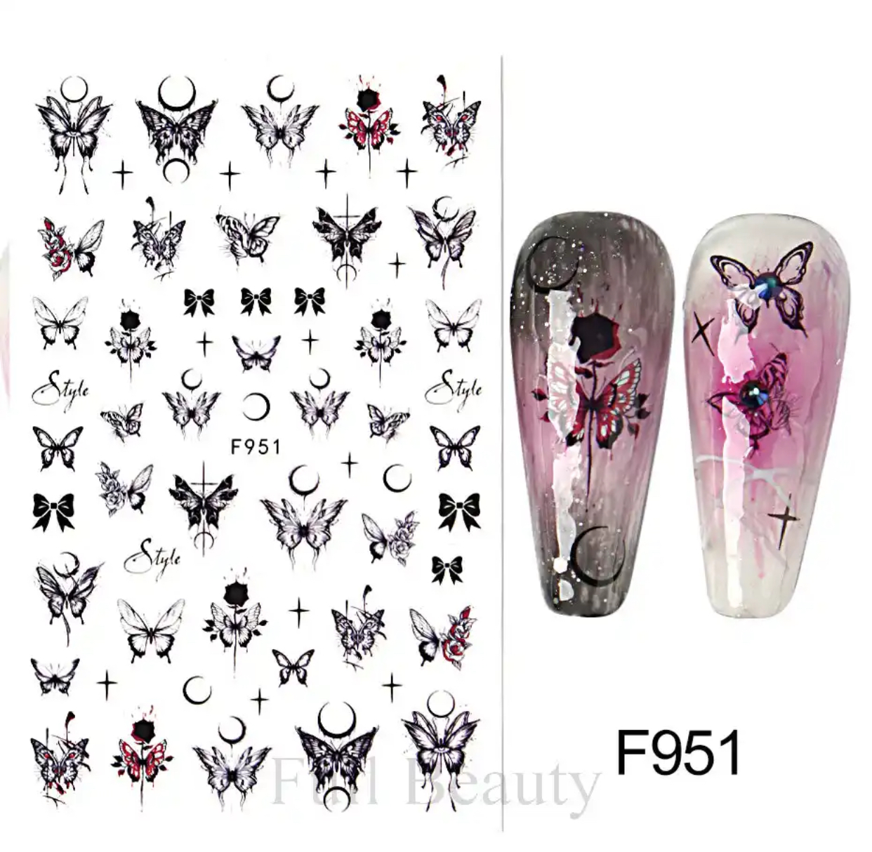 Neglestickers svarte sommerfugler