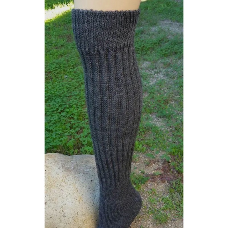 Knesokker alpakka grå