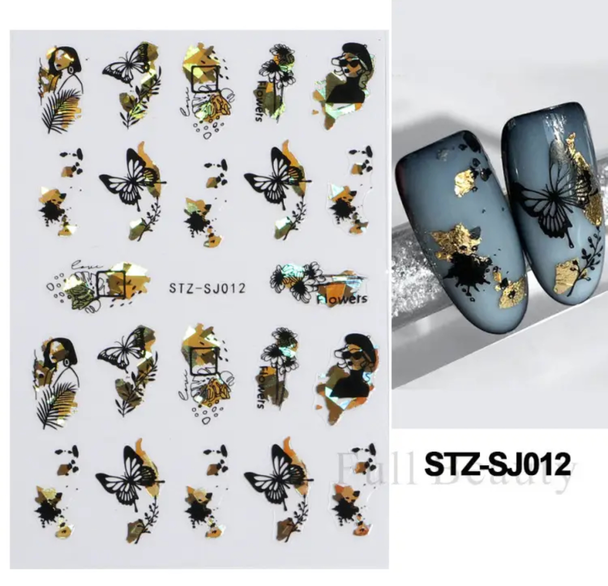 Neglestickers gyldne sommerfugler