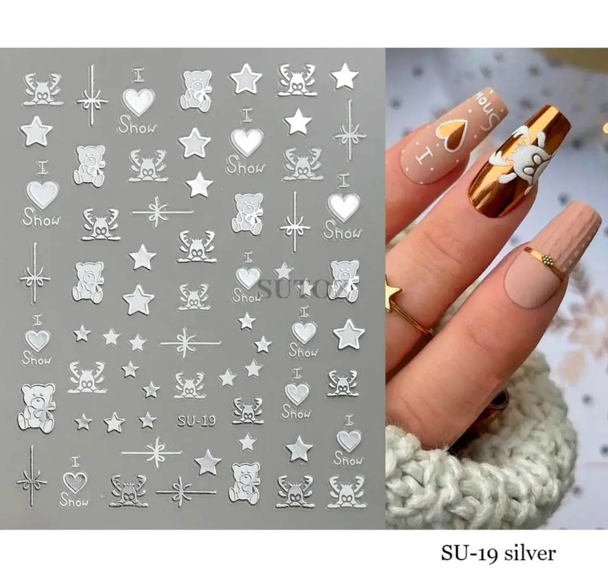 Neglestickers Vinterteddy